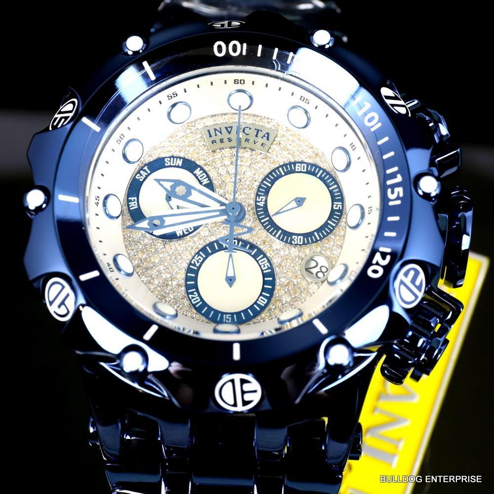 Invicta Reserve Venom Hybrid Fusion .70 CTW Diamond Swiss Blue Steel Watch New