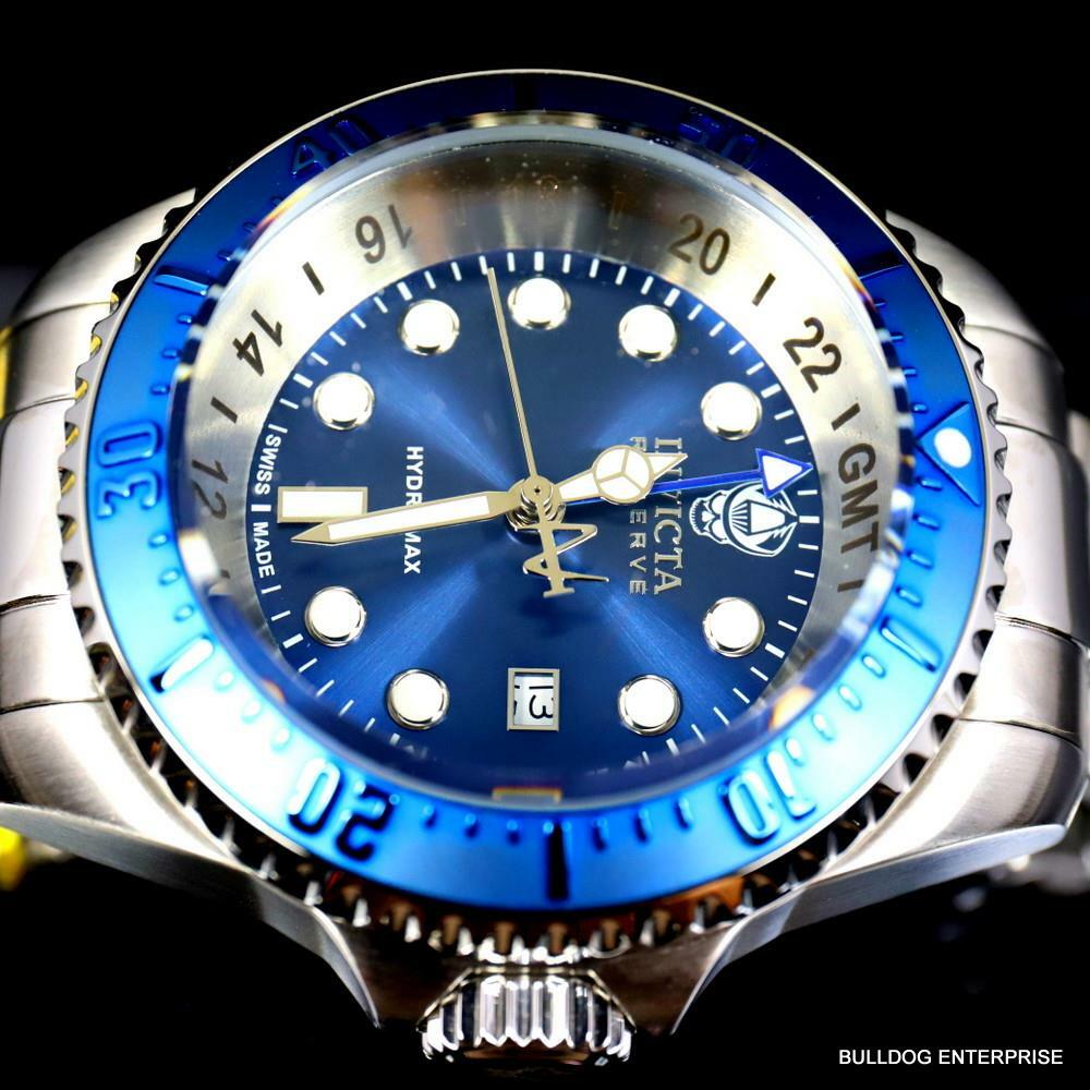 Invicta Reserve Hydromax Swiss Made Gold Tone Stainless Steel Watch 52mm New