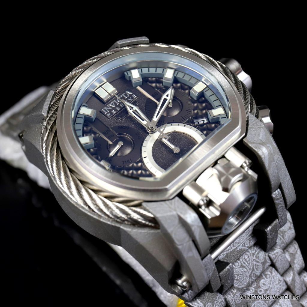 Invicta Reserve Bolt Zeus Magnum Hydroplated Gray Steel 52mm Swiss Mvt Watch New