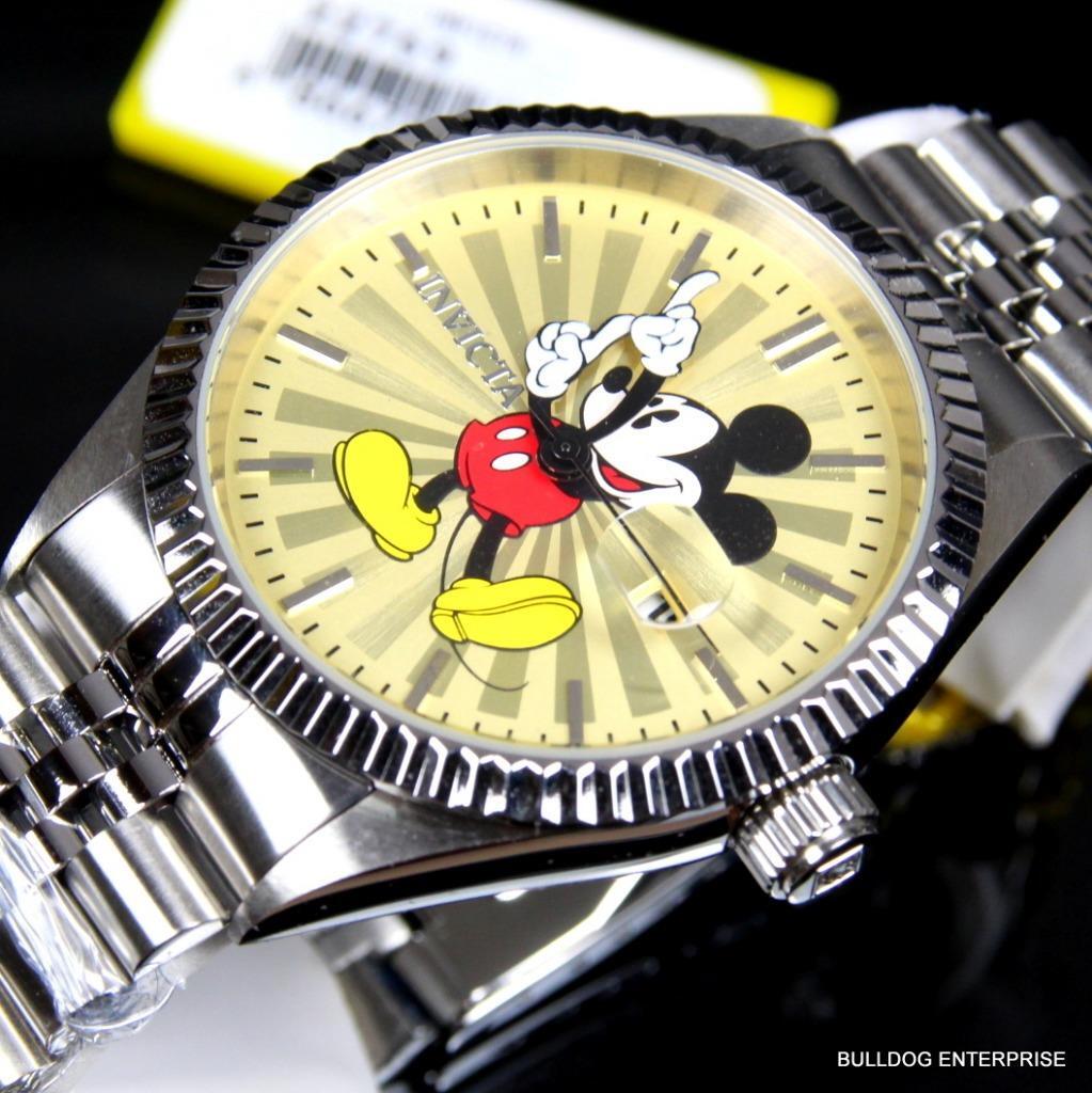 Invicta Disney Mickey Mouse Stainless Steel Champagne Limited Edition Watch New