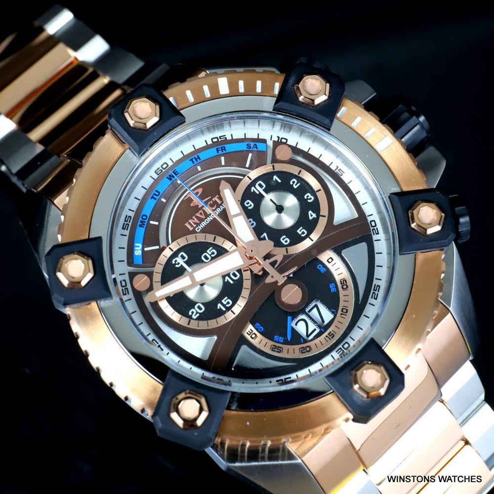 Invicta Reserve Grand Octane 63mm Rose Gold Two Tone Steel Swiss Mvt Watch New