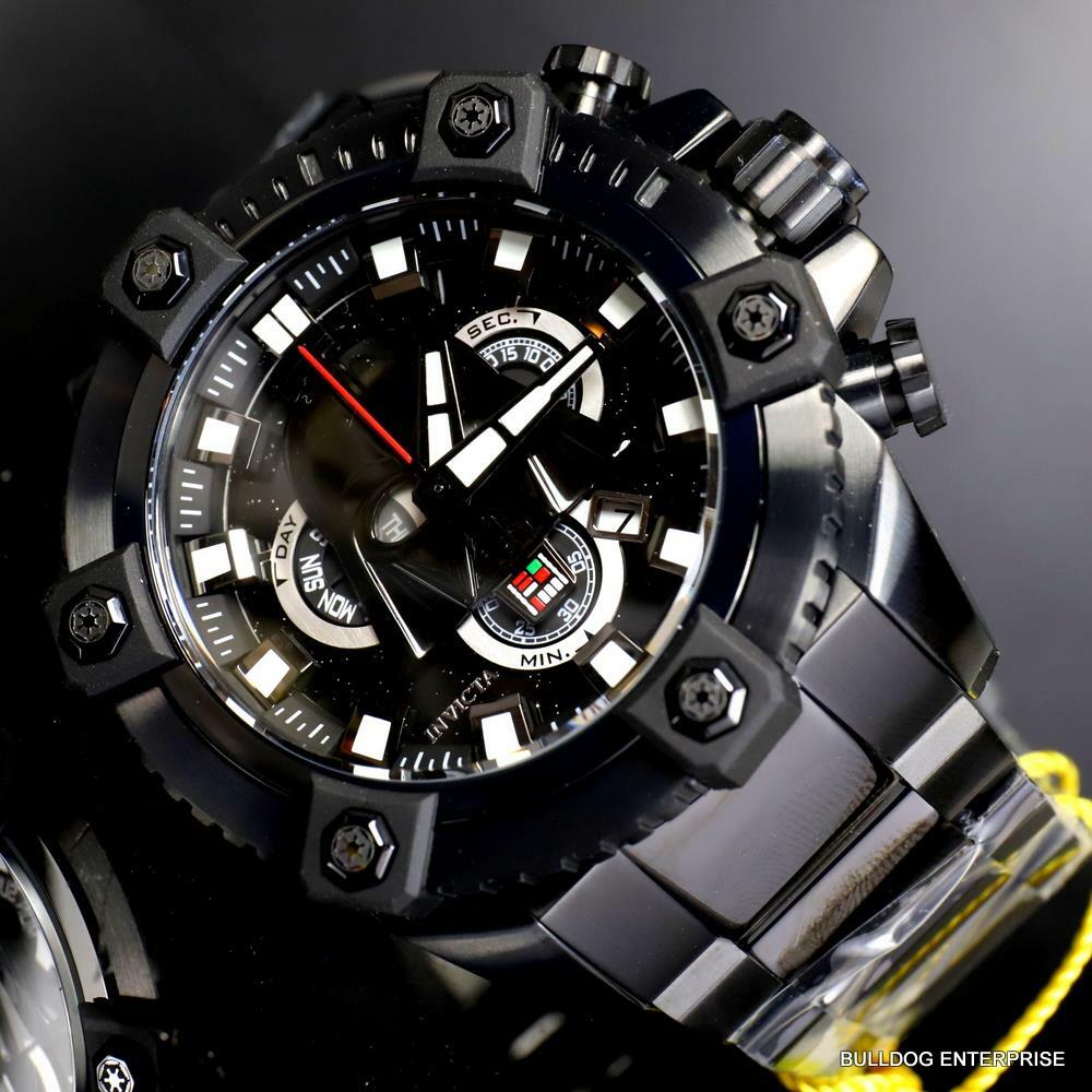 Invicta Star Wars Darth Vader Grand Octane Black Steel Swiss Mvt 63mm Watch New