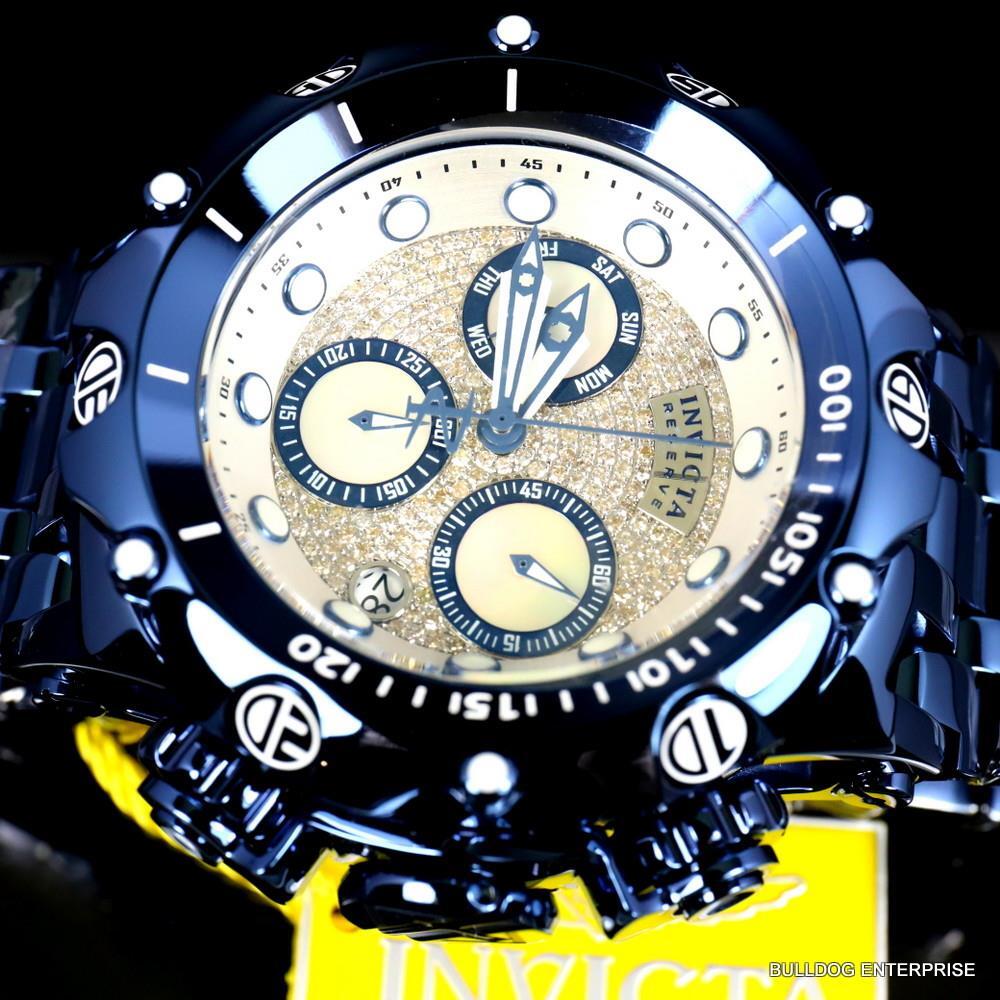Invicta Reserve Venom Hybrid Fusion .70 CTW Diamond Swiss Blue Steel Watch New