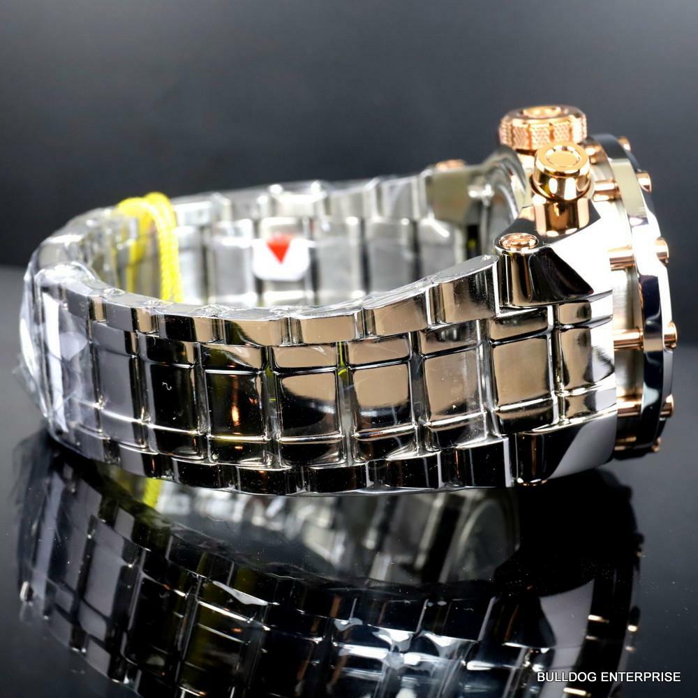 Invicta Bolt Magnum Tria 2.5 CTW Diamond Rose Gold Two Tone Swiss 52mm Watch New