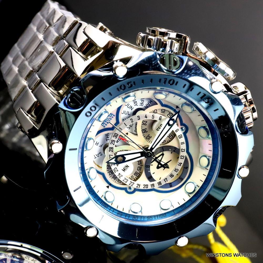 Invicta Reserve Venom Fusian Hybrid Swiss Master Calendar Steel White Watch New