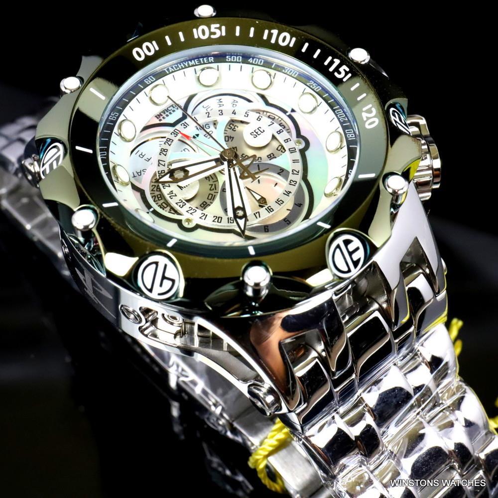Invicta Reserve Venom Fusian Hybrid Swiss Master Calendar Steel Green Watch New
