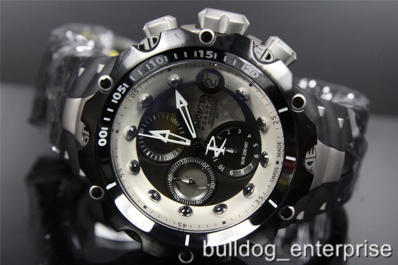 Men Invicta Reserve Venom II Black Swiss Made Automatic A07 Valgranges New