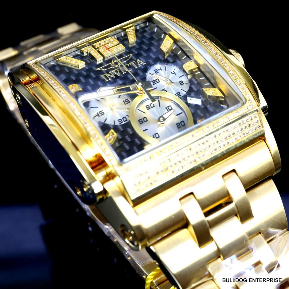 Invicta Speedway The Beast 1.47 CTW Diamond Gold Plated Steel 47mm Watch New