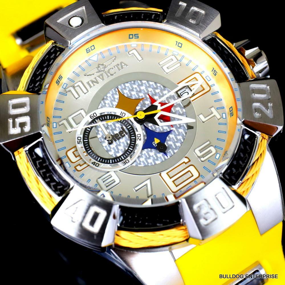 Invicta NFL Pittsburgh Steelers Bolt Next Gen Chronograph Red Watch 52mm New