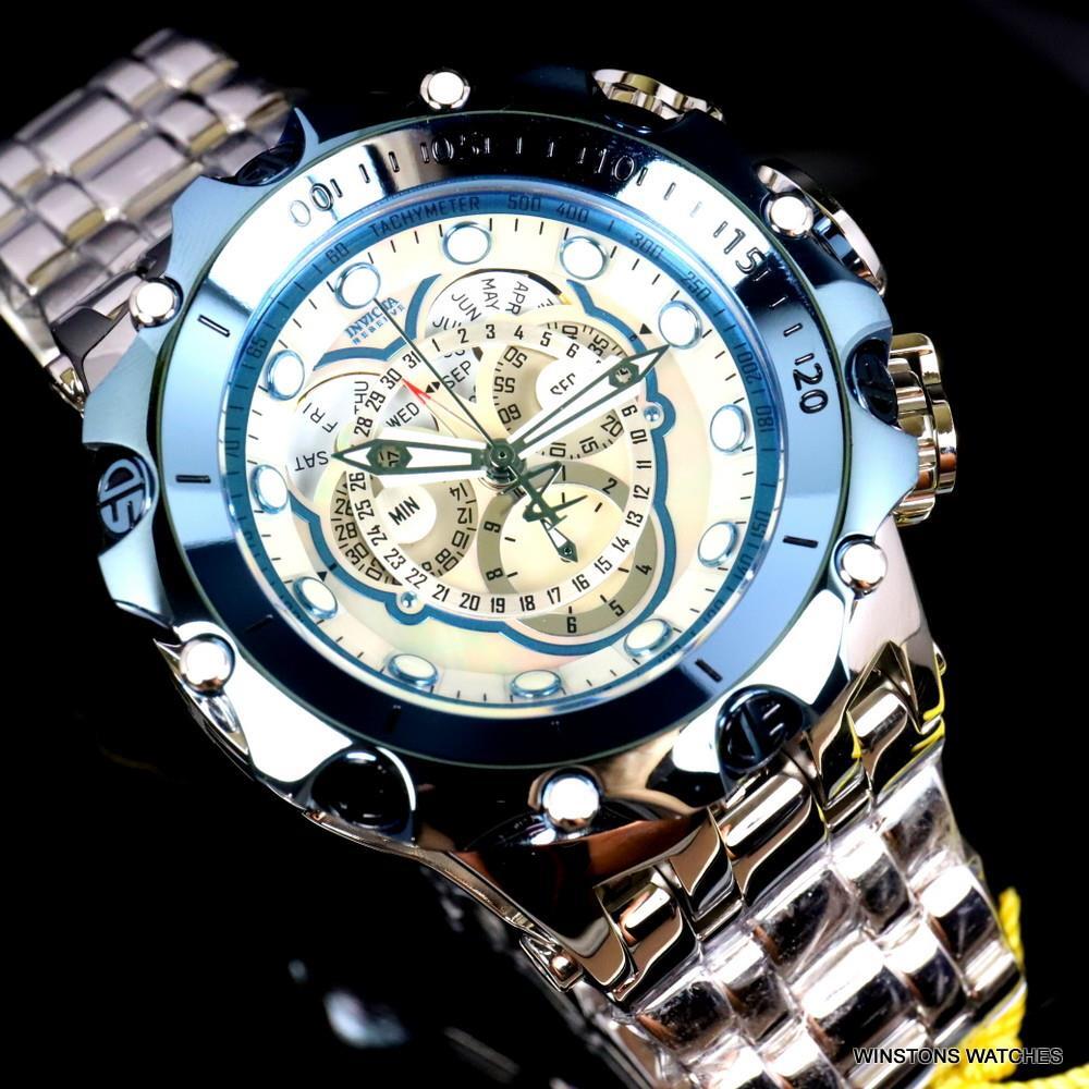 Invicta Reserve Venom Fusian Hybrid Swiss Master Calendar Steel White Watch New