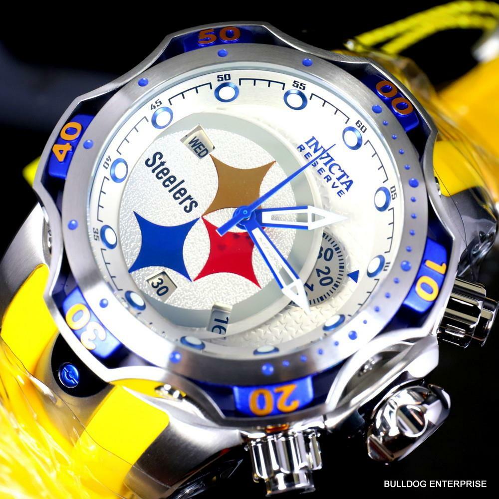 Invicta NFL Pittsburgh Steelers Venom Gen III 52mm Swiss Chronograph Watch New