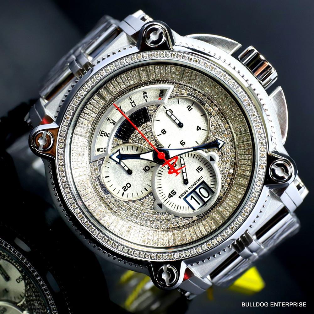 Invicta Reserve Sea Hunter Warrior 2.25 CTW Diamond 56mm Swiss Steel Watch New