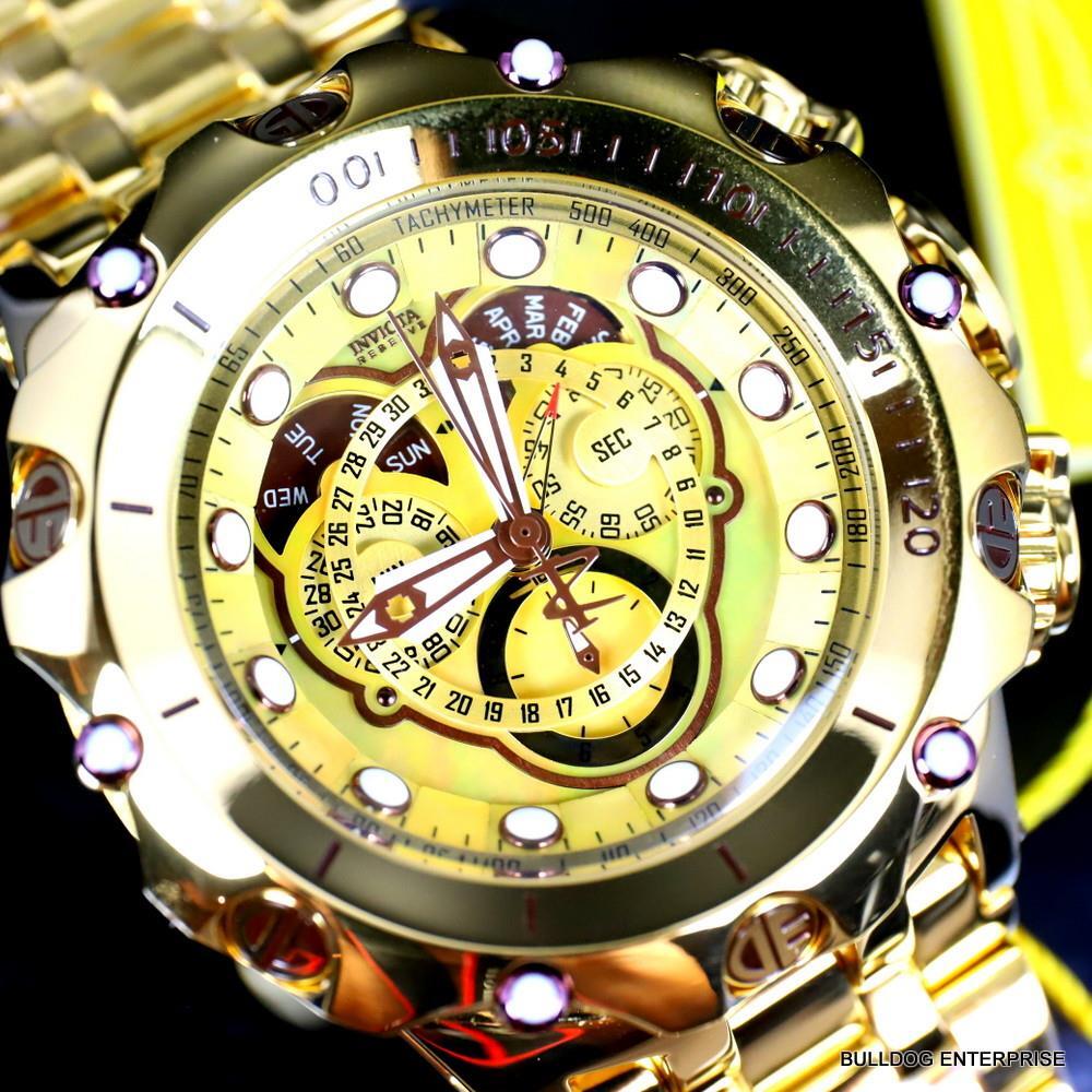 Invicta Reserve Venom Fusion Gold Label 52mm Swiss Master Calendar Watch New