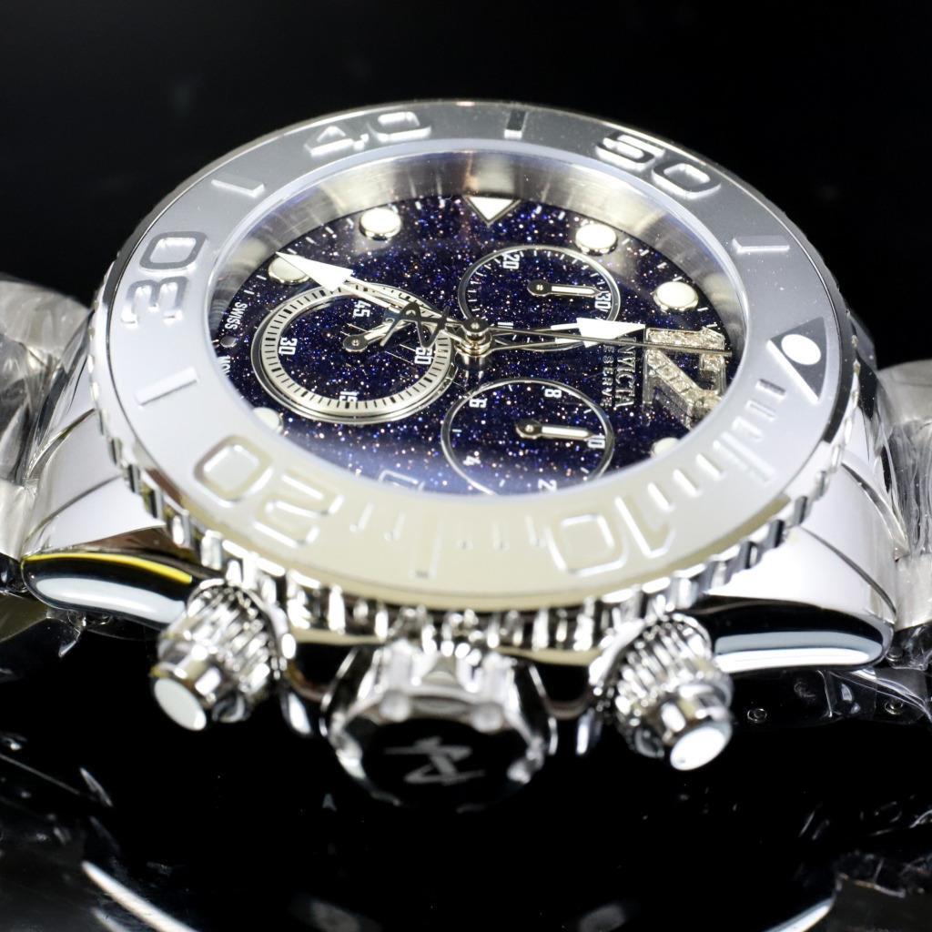 Invicta Masterpiece Reserve Grand Diver Blue Sand Stone Diamond Swiss ETA Watch