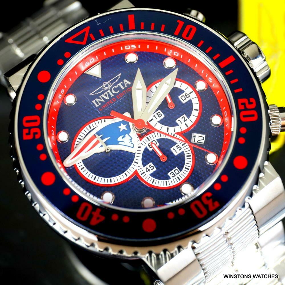Invicta NFL Grand Pro Diver New England Patriots Blue Chronograph 52mm Watch New