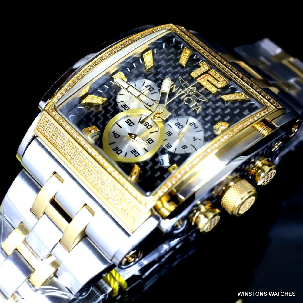 Invicta Speedway The Beast 1.47 CTW Diamond Two Tone Steel Black 47mm Watch New