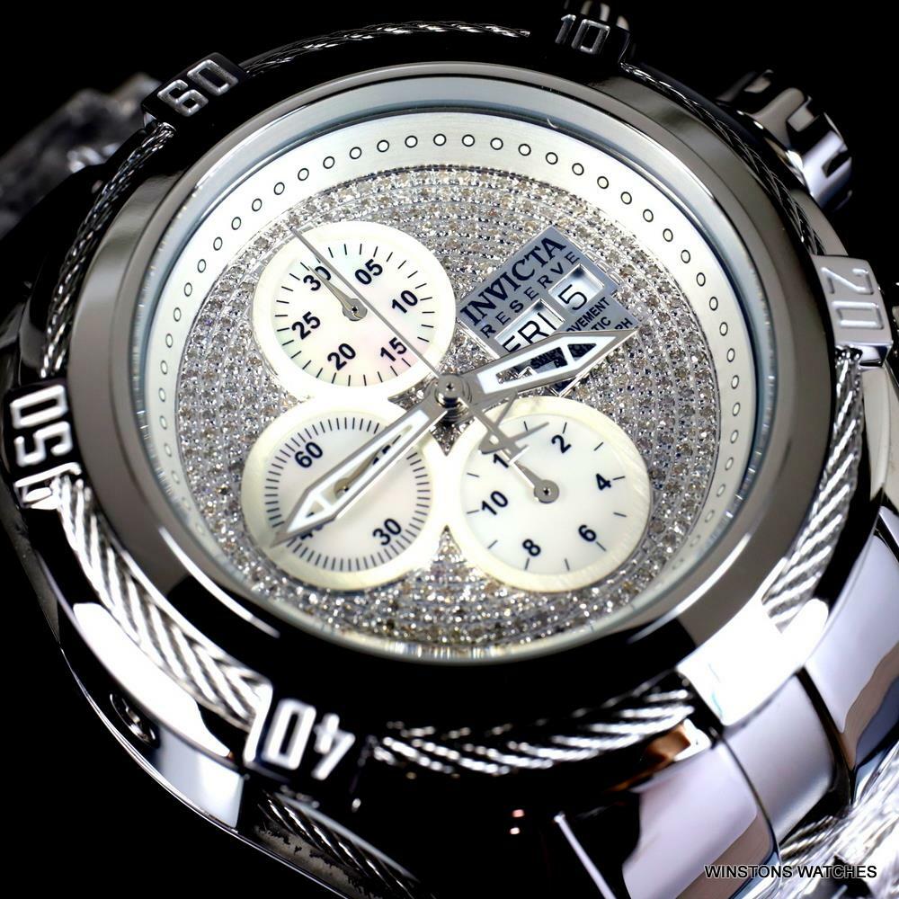Invicta Reserve Bolt Zeus Diamond Swiss Automatic SW500 Mvt Steel Watch 52mm New