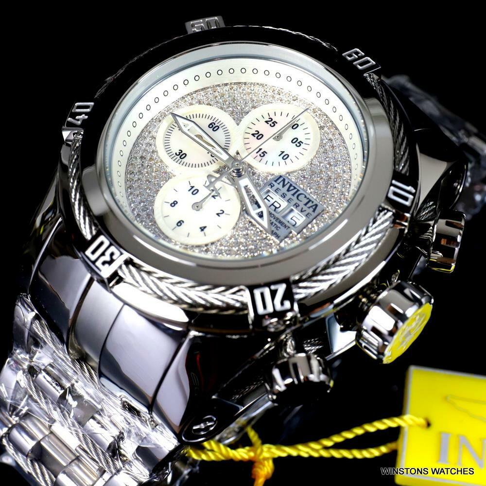 Invicta Reserve Bolt Zeus Diamond Swiss Automatic SW500 Mvt Steel Watch 52mm New