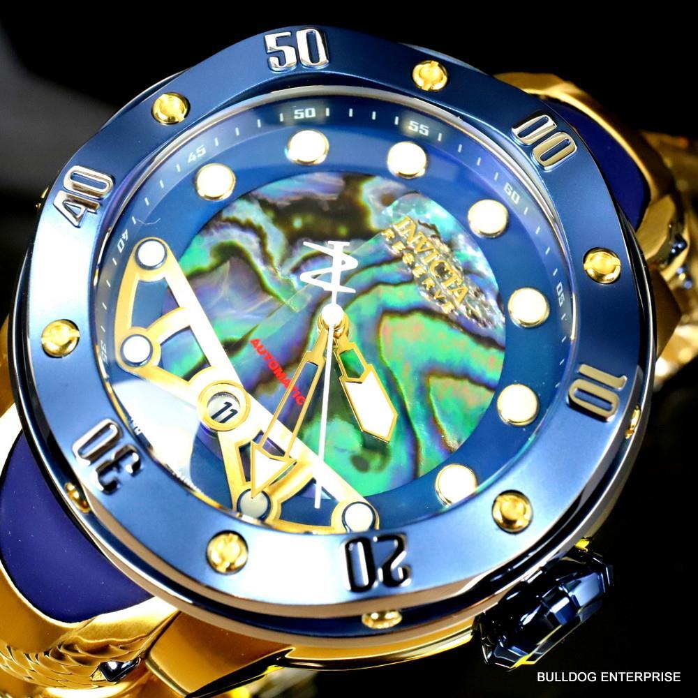Invicta Reserve Kraken Swiss R150 Automatic Abalone Gold Plated Watch 52mm New