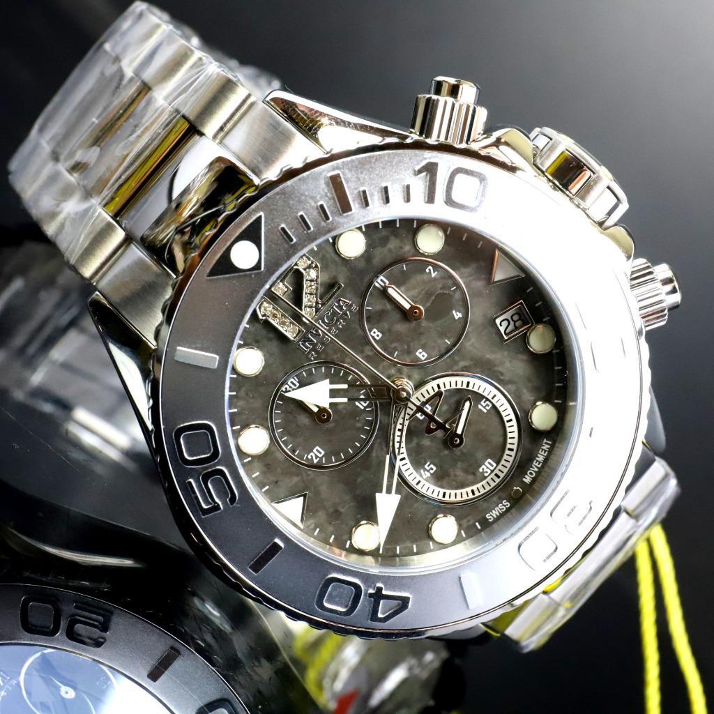 Invicta Masterpiece Reserve Grand Diver Black Marble Diamond Swiss ETA Watch