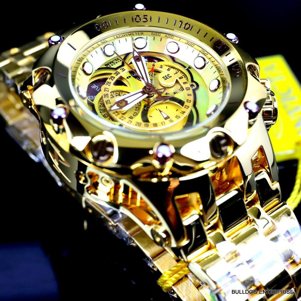 Invicta Reserve Venom Fusion Gold Label 52mm Swiss Master Calendar Watch New