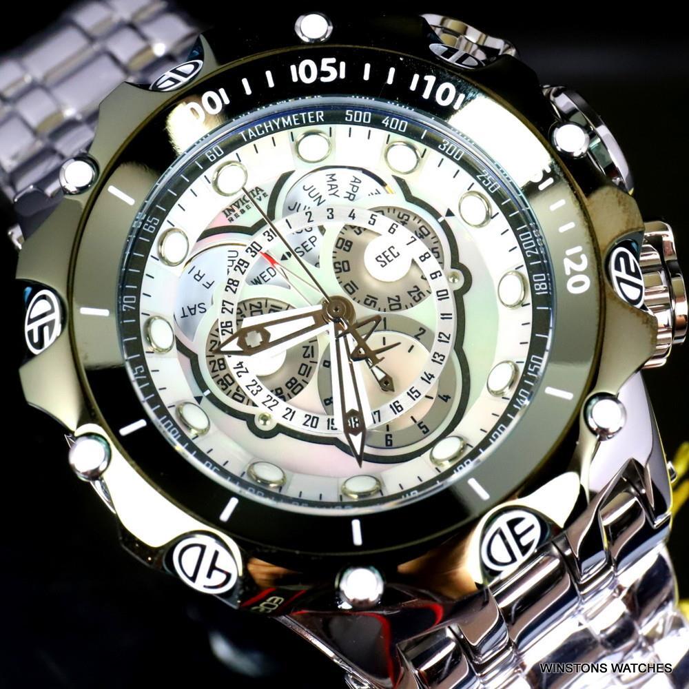 Invicta Reserve Venom Fusian Hybrid Swiss Master Calendar Steel Green Watch New