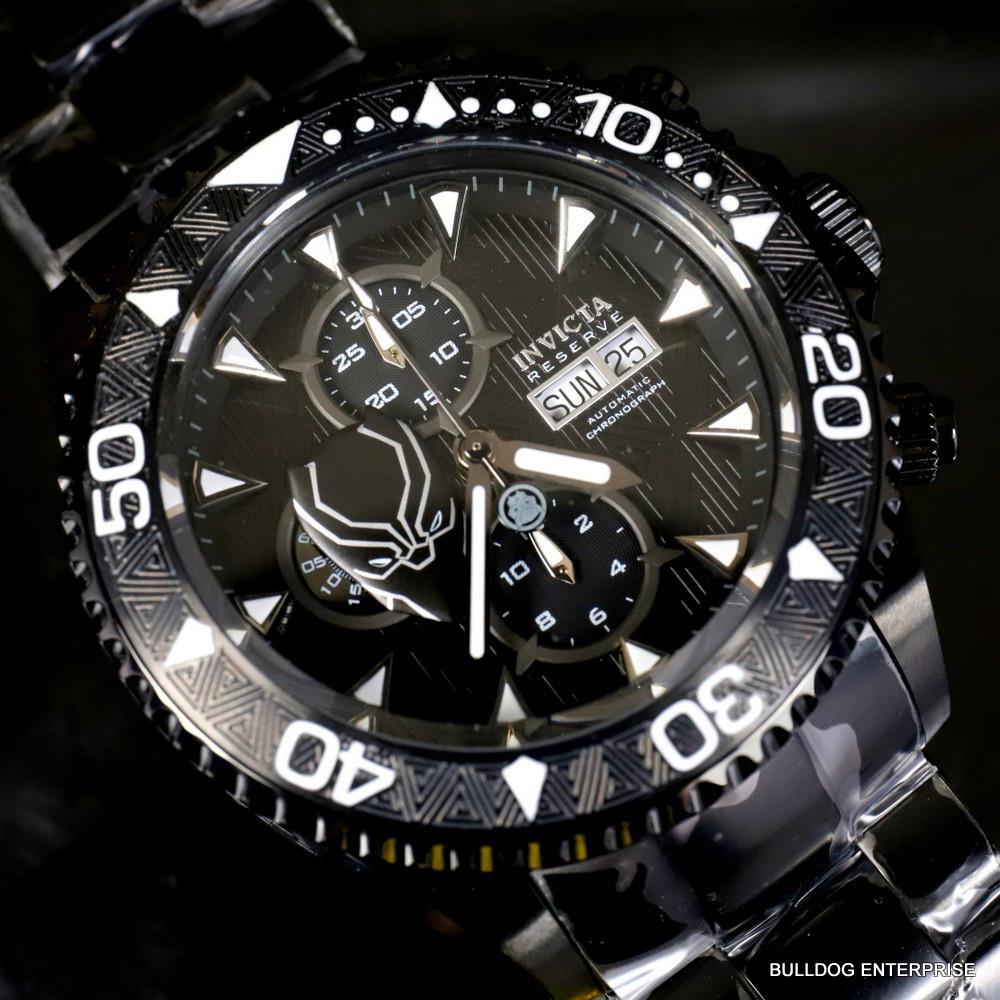 Invicta Reserve Marvel Black Panther Grand Diver Swiss SW500 Automatic Watch New