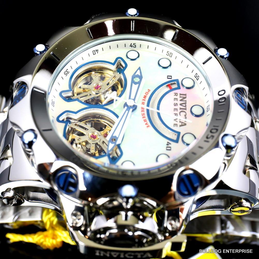 Invicta Reserve Venom Fusion Double Open Heart Automatic Steel MOP Watch New
