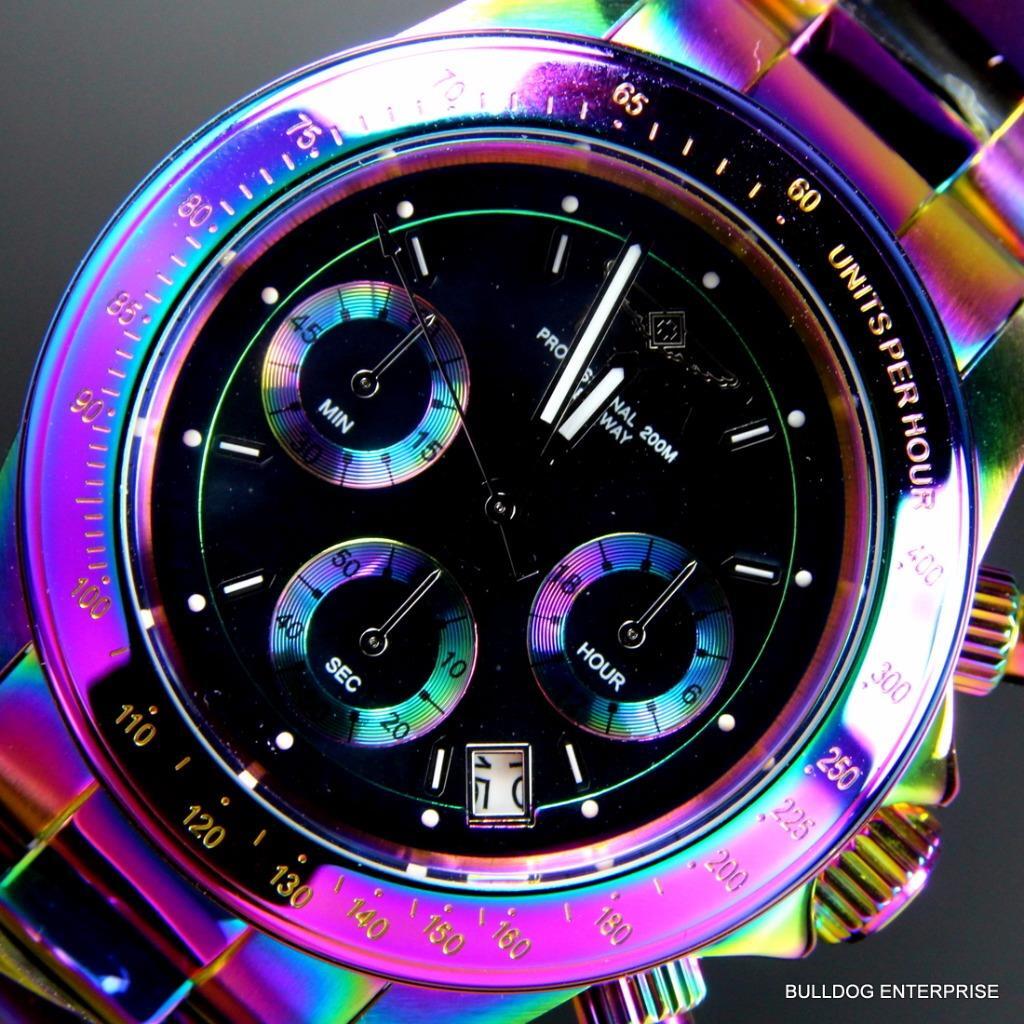 Invicta Speedway Iridescent Chronograph Black Mother of Pearl 40mm Watch New