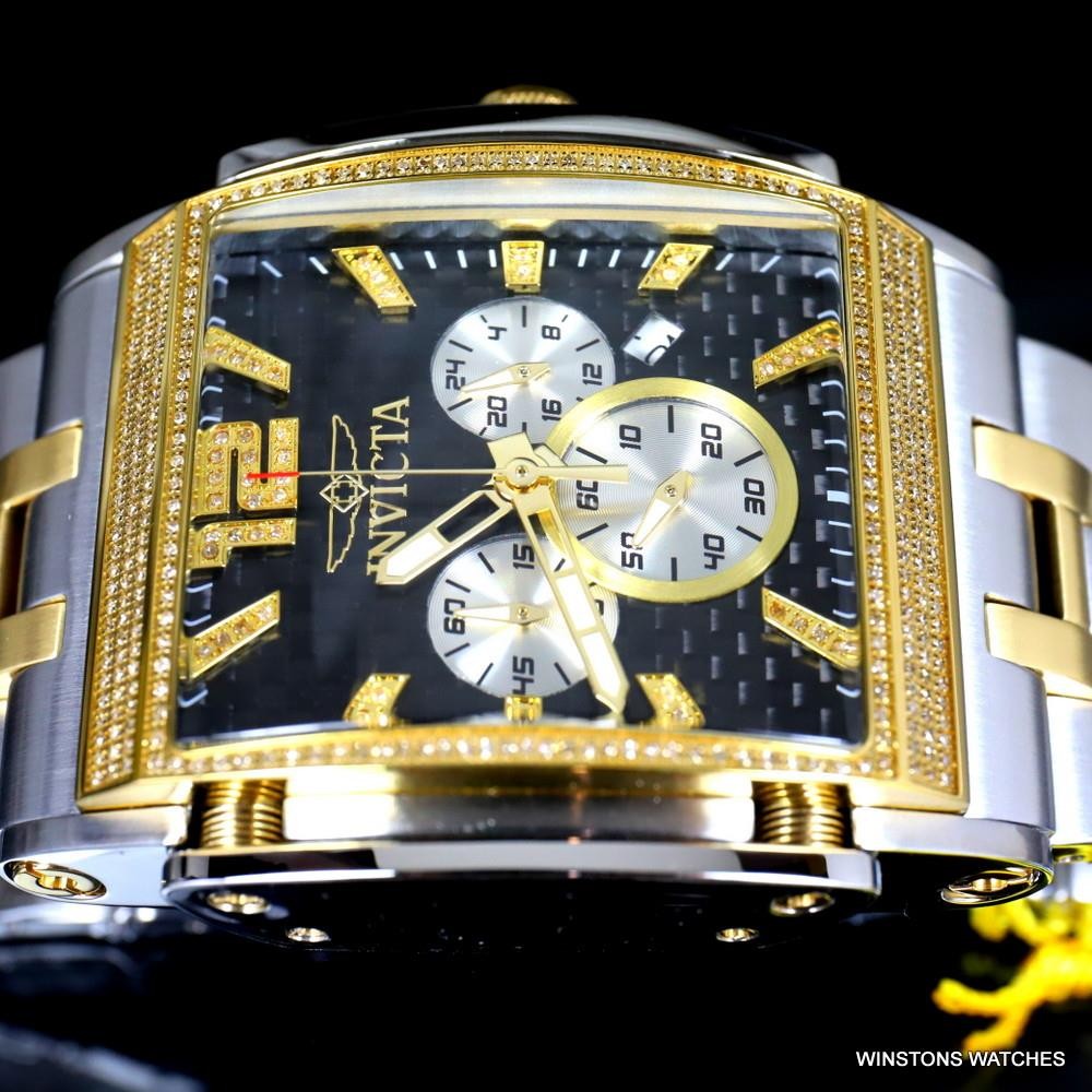 Invicta Speedway The Beast 1.47 CTW Diamond Two Tone Steel Black 47mm Watch New