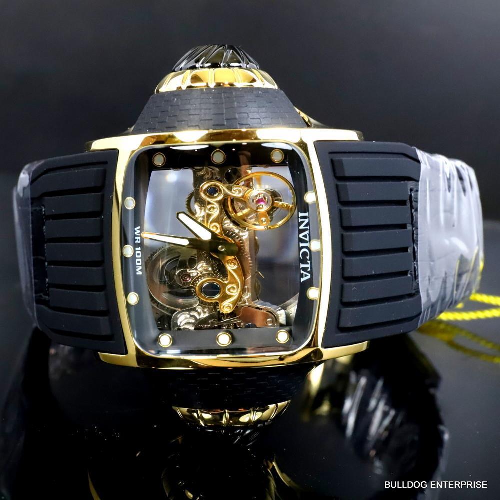 Invicta Vintage Ghost Bridge Automatic Clear Skeletonized Gold 68mm Watch New