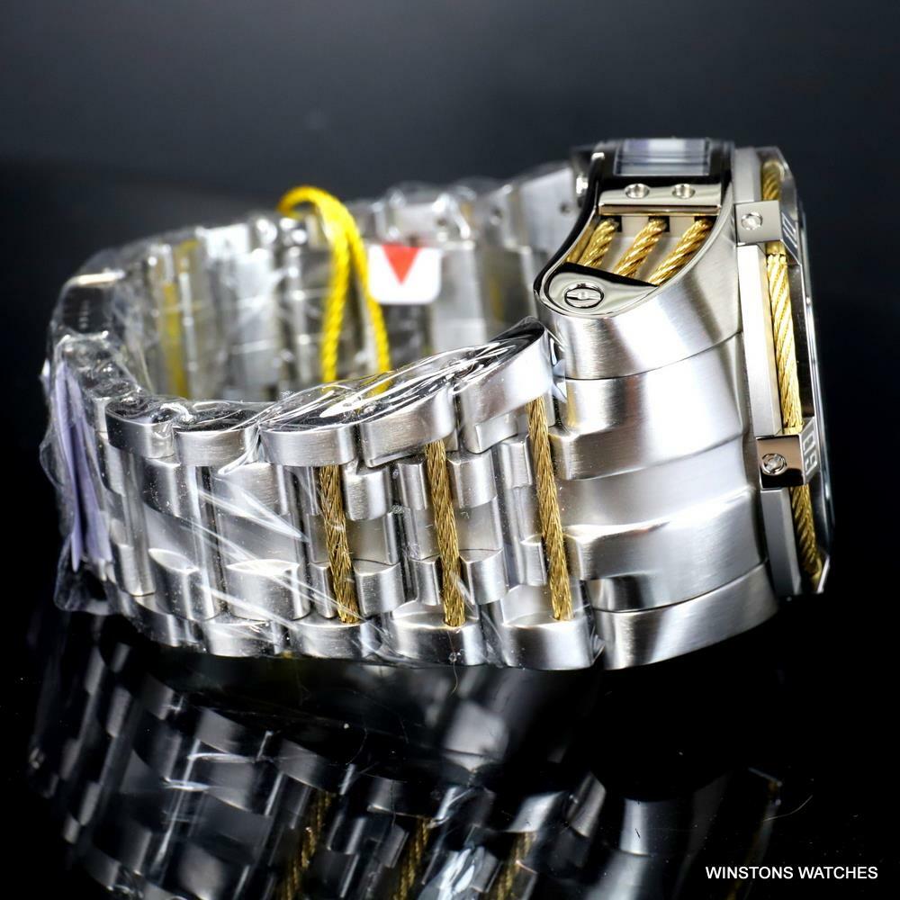 Invicta Bolt Zeus Tria Twisted Metal Steel 3 Swiss Dials Blue 52mm Watch New