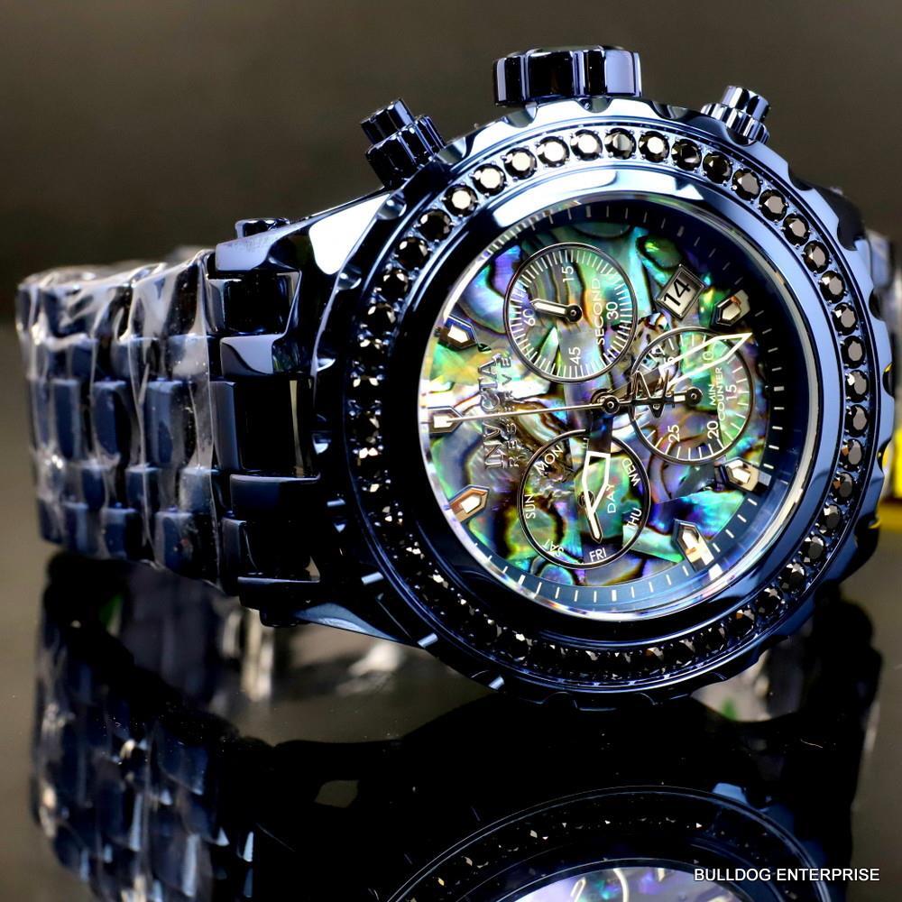 Invicta Reserve Subaqua Specialty 4.14 CTW Black Spinel Abalone Blue Watch New