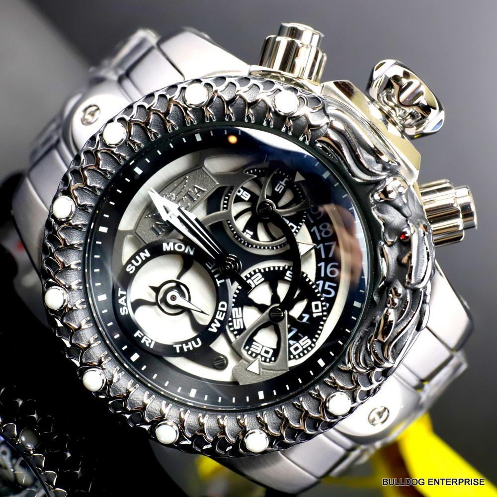 Invicta Venom Subaqua Dragon Scale Stainless Steel Guntmetal 52mm Watch New