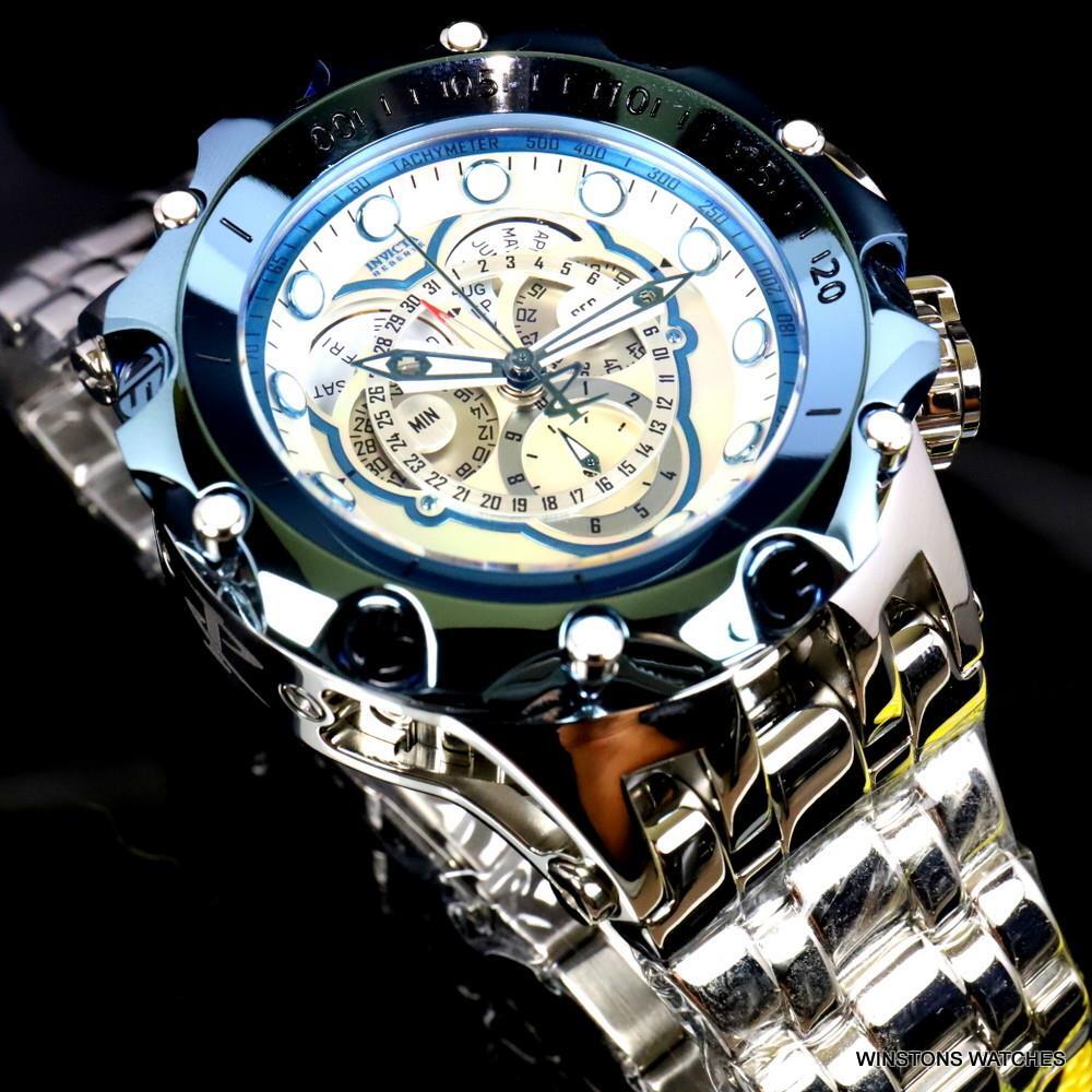 Invicta Reserve Venom Fusian Hybrid Swiss Master Calendar Steel White Watch New