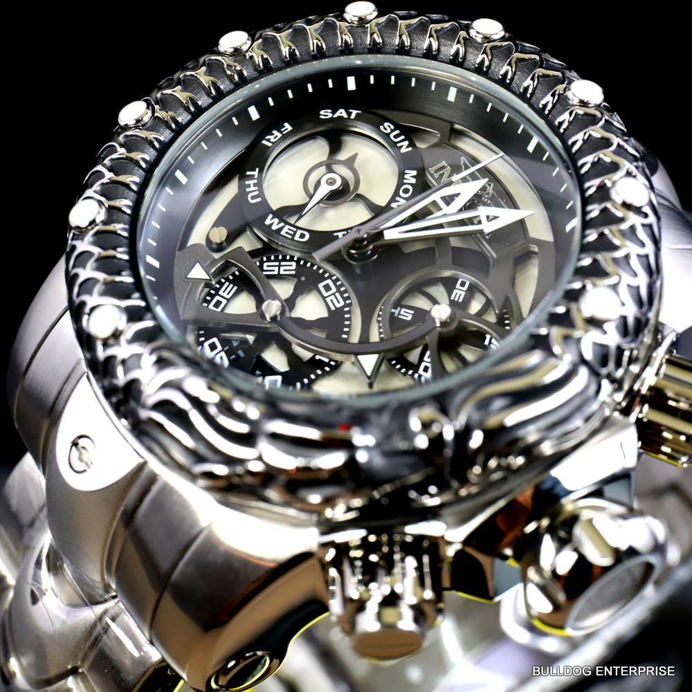 Invicta Venom Subaqua Dragon Scale Stainless Steel Guntmetal 52mm Watch New