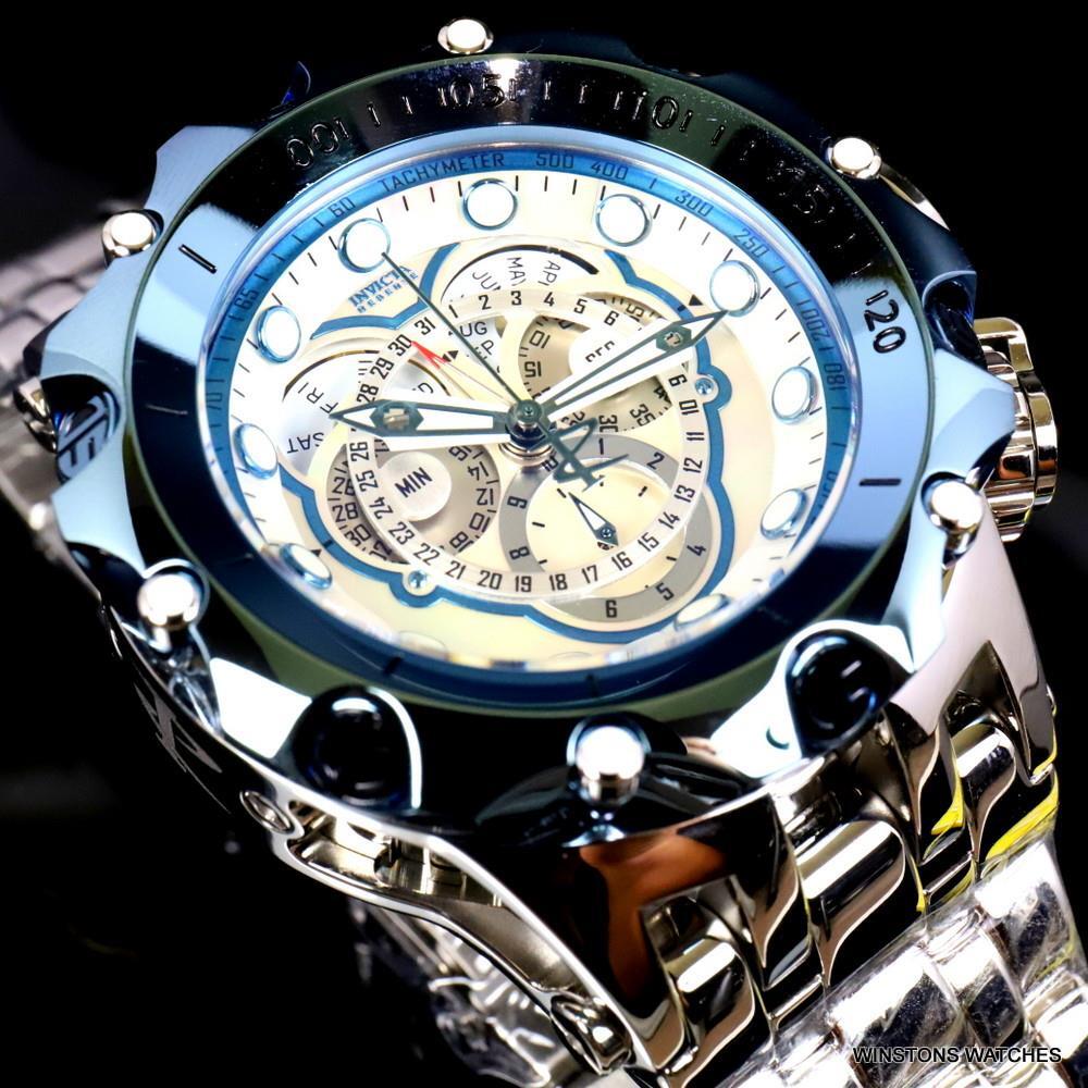 Invicta Reserve Venom Fusian Hybrid Swiss Master Calendar Steel White Watch New