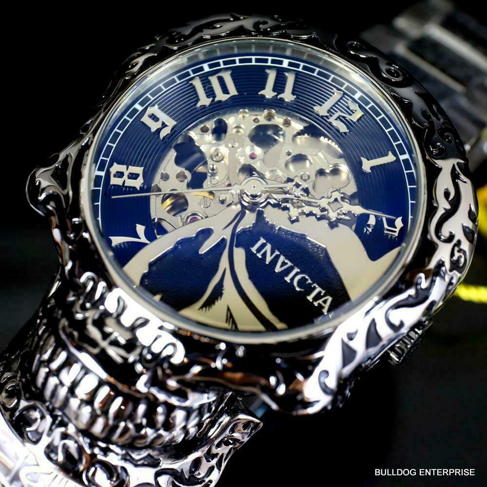 Invicta Artist Skull Automatic Skeletonized Stainless Steel 50mm Watch New