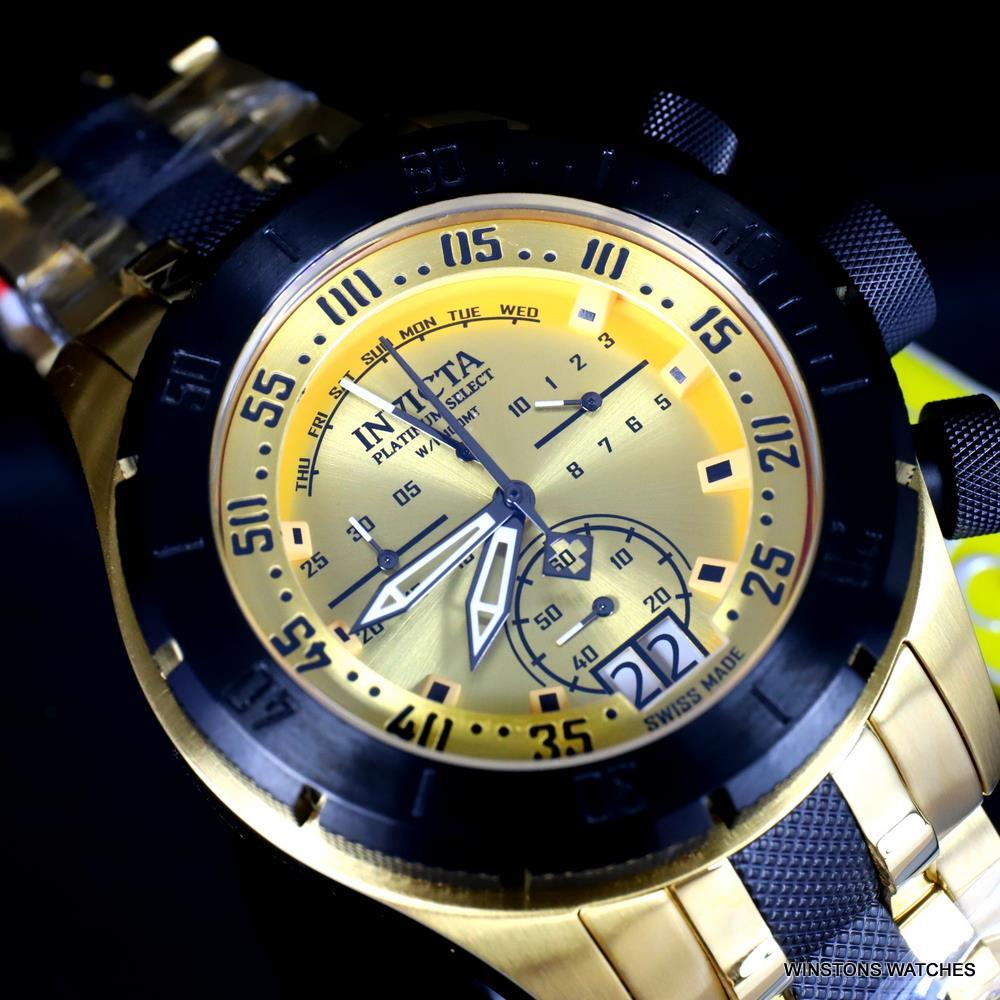 Invicta Platinum Select Coalition Forces Swiss Made Gold Plated Watch 50mm New