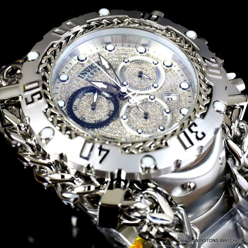 Invicta Réserve Gladiateur 1.17CTW Diamant Inox Acier Suisse 61mm Montre Neuve