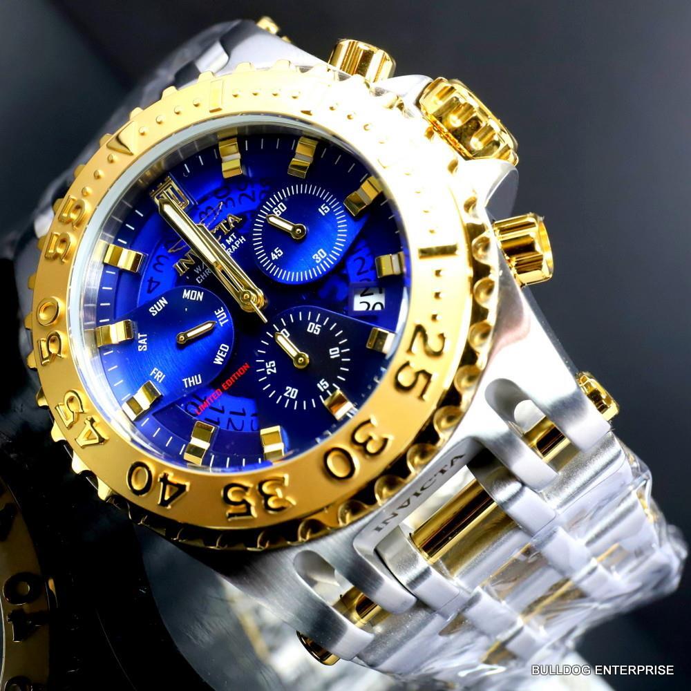 Invicta Jason Taylor Chaos 50mm 2 Tone Steel Blue Chronograph 50mm Watch New