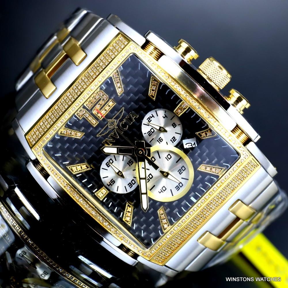 Invicta Speedway The Beast 1.47 CTW Diamond Two Tone Steel Black 47mm Watch New