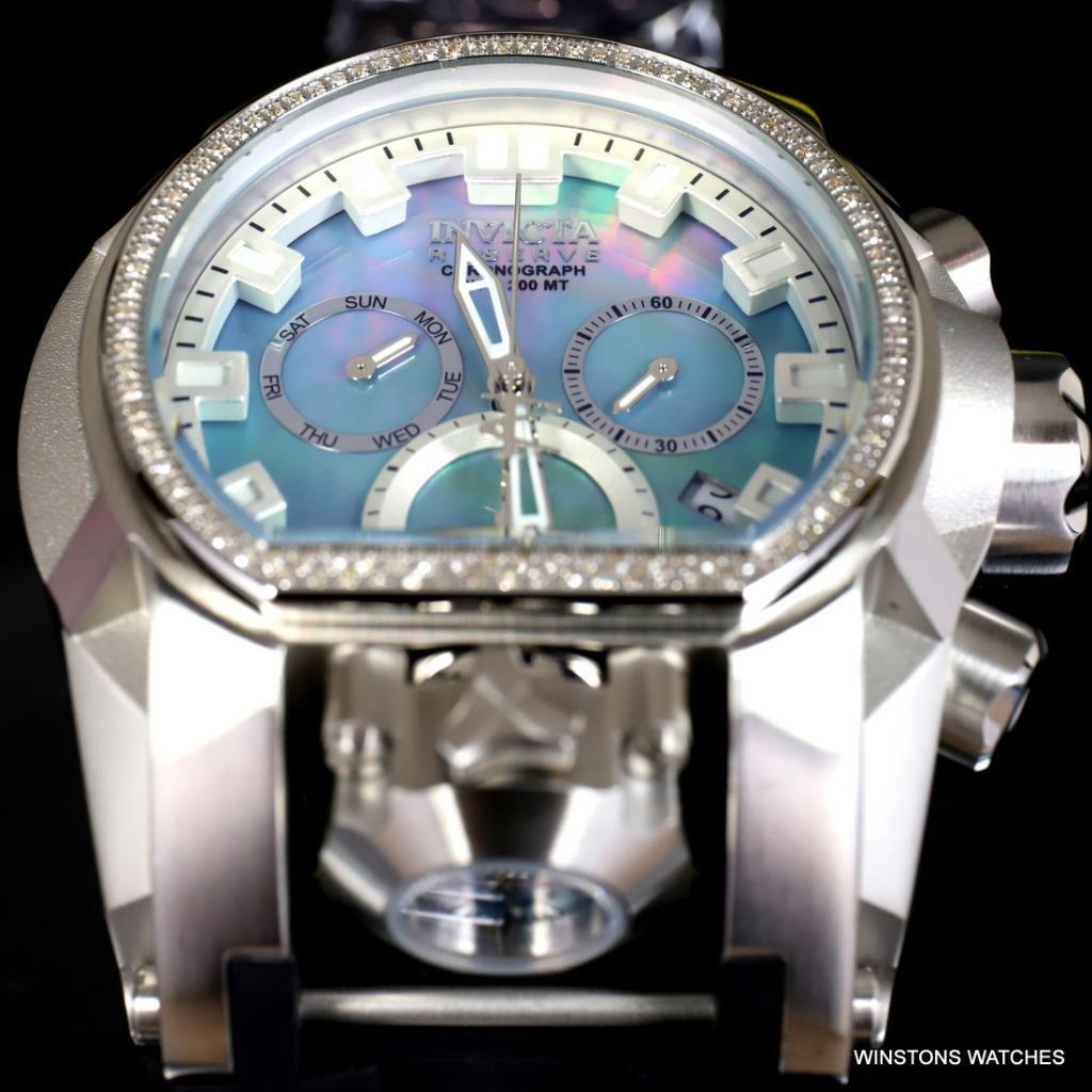 Invicta Reserve Magnum Bolt Zeus Diamond Platinum MOP Swiss Mvt 52mm Watch New