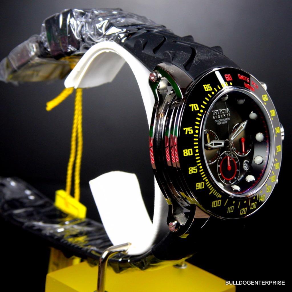 Invicta Reserve Subaqua Trackmaster Black Yellow Red 52mm Swiss Made Watch New