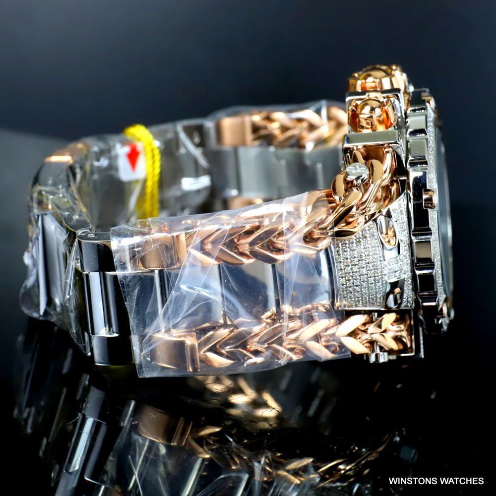 Invicta Reserve Gladiator 2.92CTW Diamond 2 Tone Rose Swiss Steel 61mm Watch New