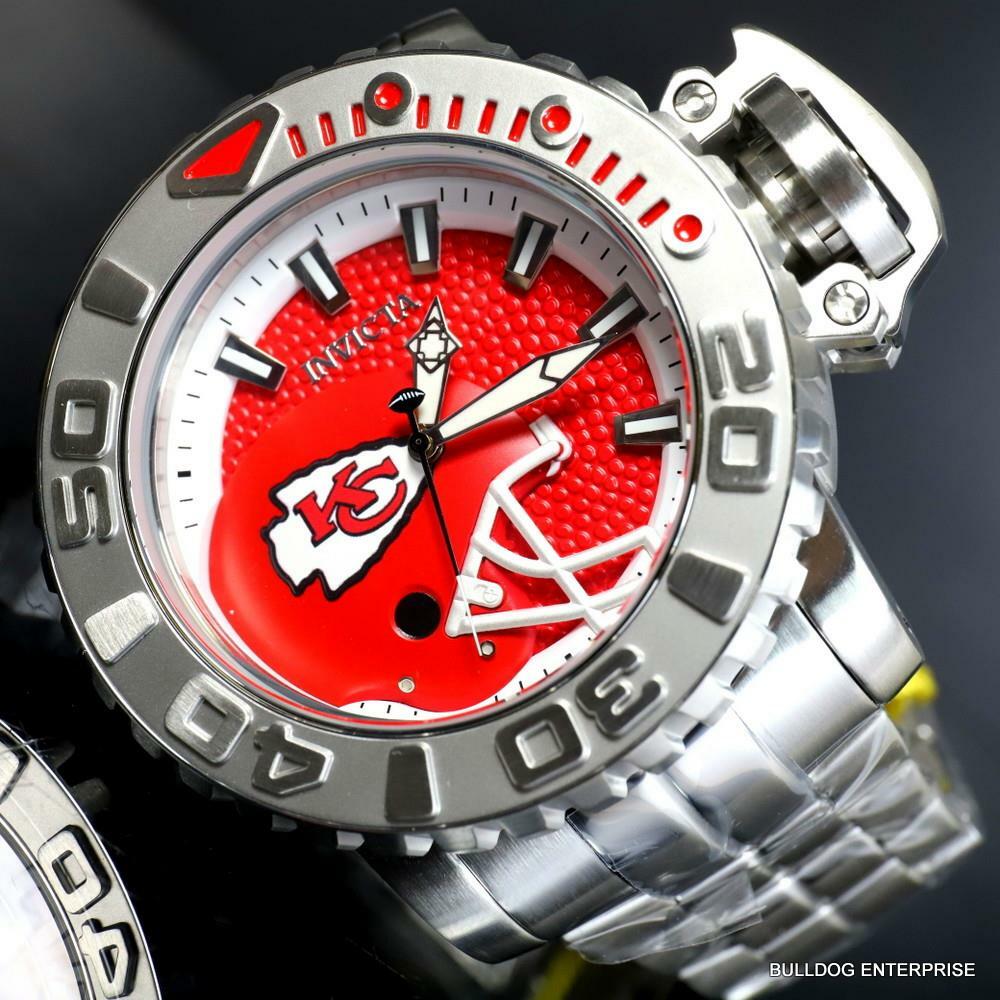 Invicta Sea Hunter Gen II NFL Kansas City Chiefs 70mm Steel Automatic Watch New