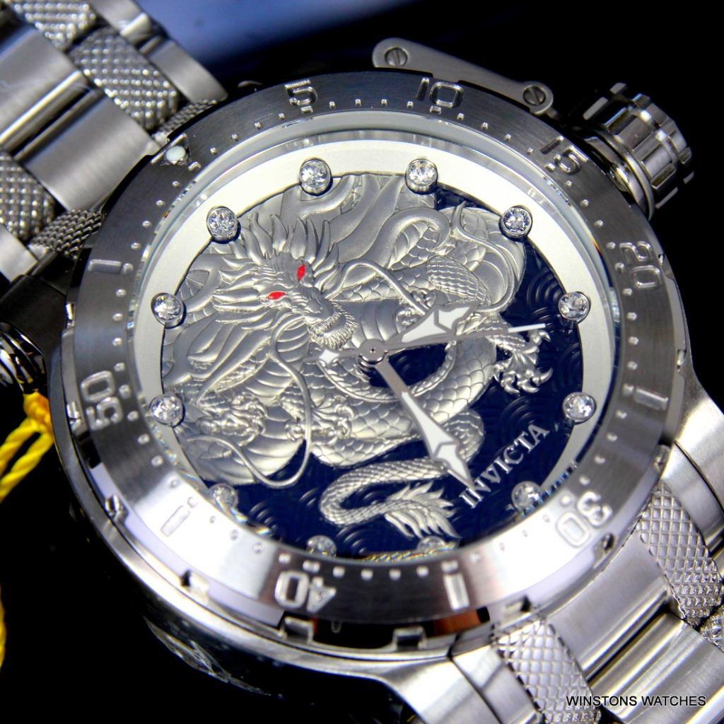 Invicta Coalition Forces Dragon Silver Tone Steel 52mm Automatic Watch New
