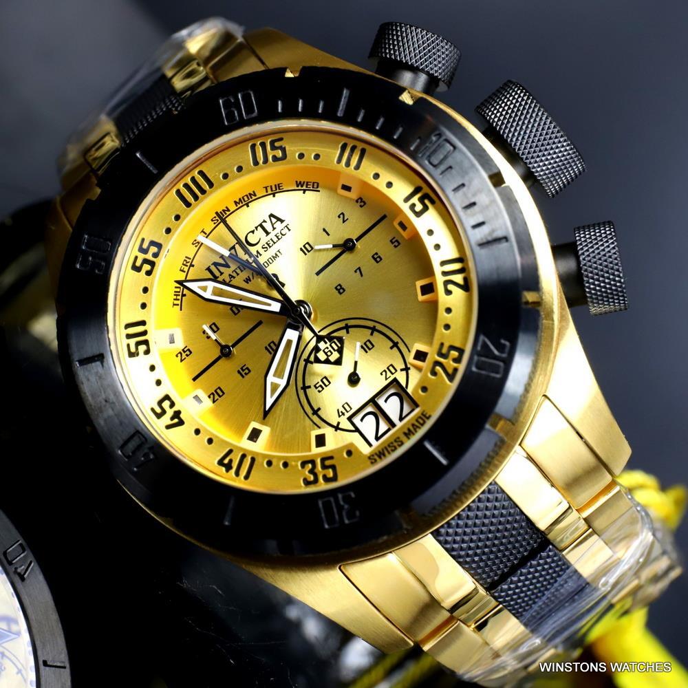 Invicta Platinum Select Coalition Forces Swiss Made Gold Plated Watch 50mm New