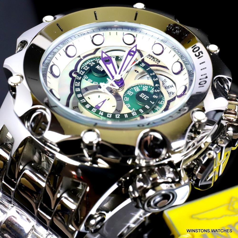 Invicta Reserve Venom Fusian Hybrid Swiss Master Calendar Steel Green Watch New