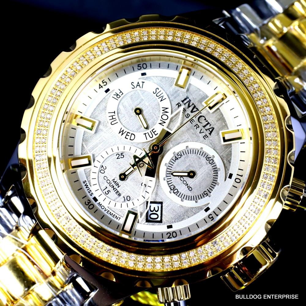 Invicta Reserve Subaqua Specialty Swiss 2 Tone Steel Meteorite Diamond Watch New